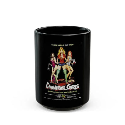 CANNIBAL GIRLS (GERMAN) 1973 Movie Poster - Black Coffee Mug 15oz - Go Mug Yourself
