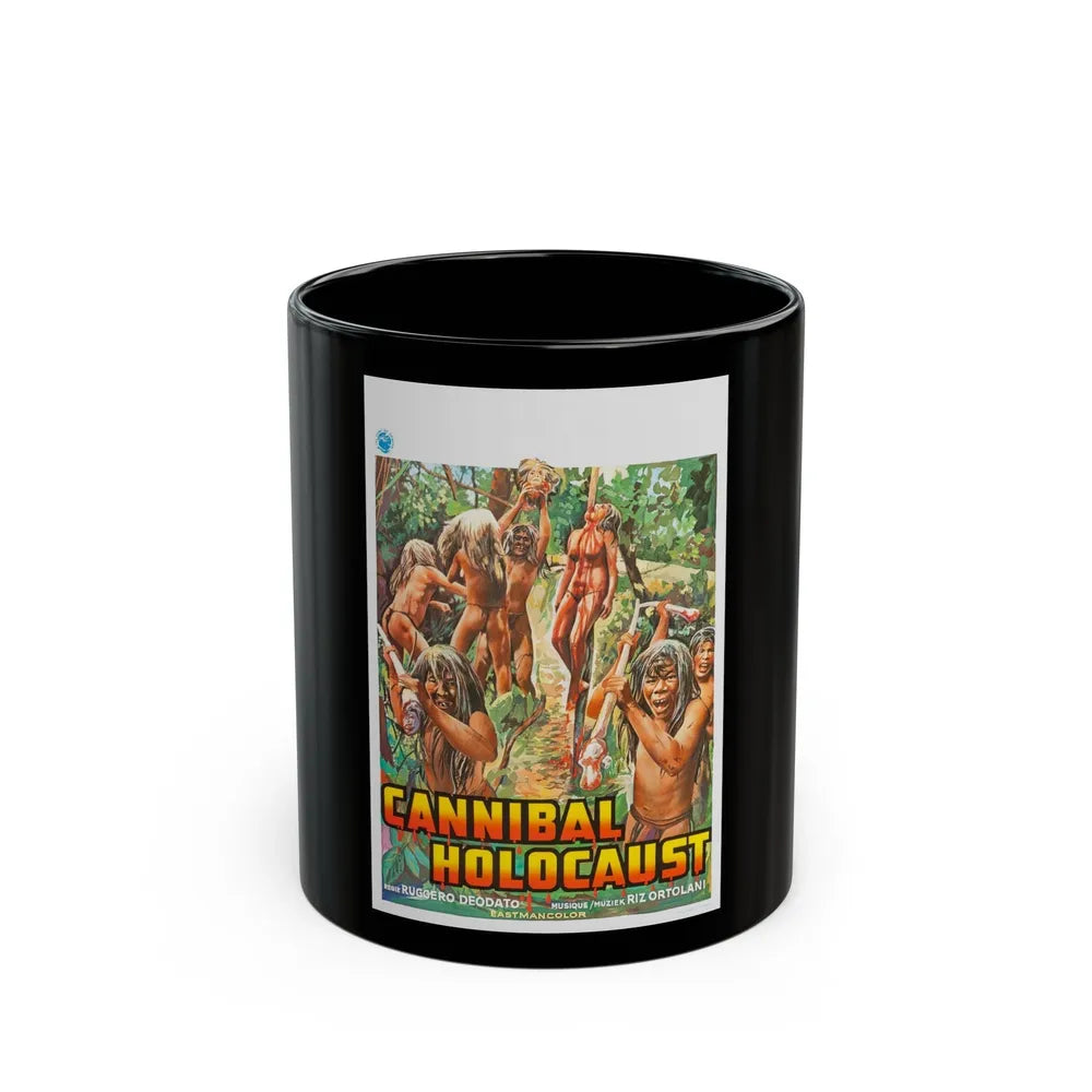 CANNIBAL HOLOCAUST (Belgian) 1980 Movie Poster - Black Coffee Mug-11oz-Go Mug Yourself