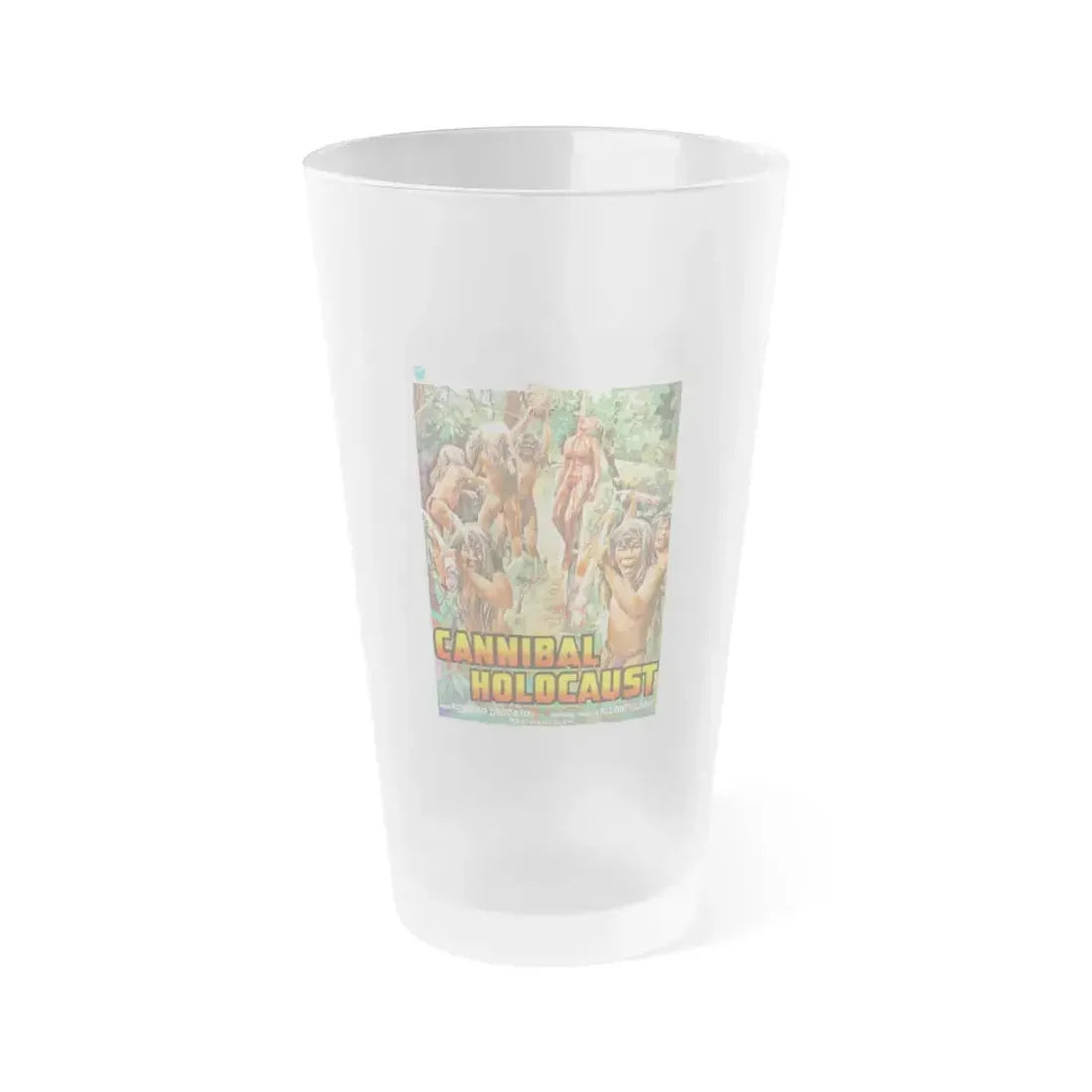 CANNIBAL HOLOCAUST (Belgian) 1980 Movie Poster - Frosted Pint Glass 16oz 16oz Frosted - Go Mug Yourself