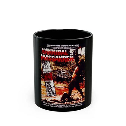 CANNIBAL HOLOCAUST (DANISH) 1980 Movie Poster - Black Coffee Mug 11oz - Go Mug Yourself