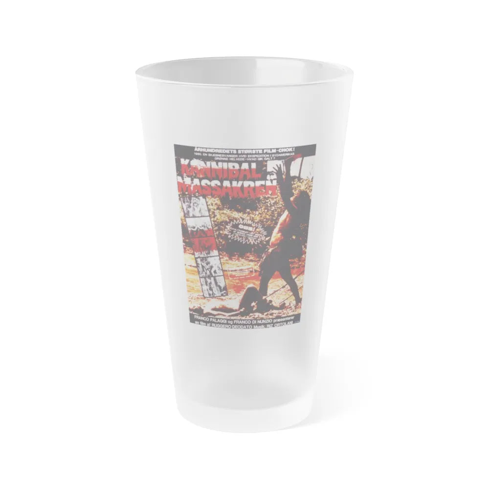 CANNIBAL HOLOCAUST (DANISH) 1980 Movie Poster - Frosted Pint Glass 16oz-16oz-Frosted-Go Mug Yourself