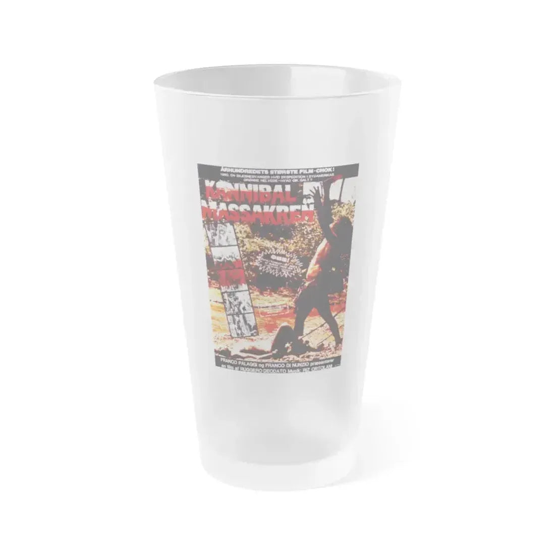 CANNIBAL HOLOCAUST (DANISH) 1980 Movie Poster - Frosted Pint Glass 16oz 16oz Frosted - Go Mug Yourself