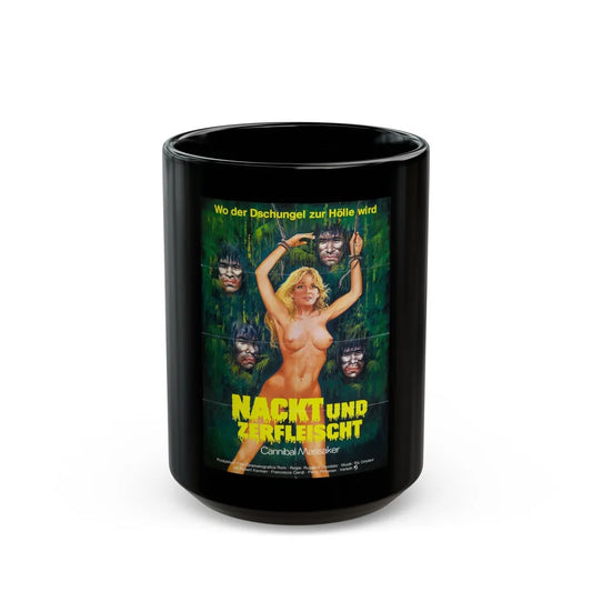 CANNIBAL HOLOCAUST (GERMAN) 1980 Movie Poster - Black Coffee Mug-15oz-Go Mug Yourself