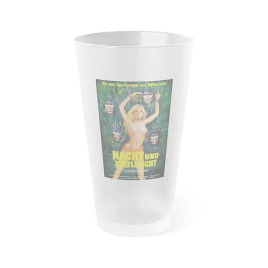 CANNIBAL HOLOCAUST (GERMAN) 1980 Movie Poster - Frosted Pint Glass 16oz-16oz-Frosted-Go Mug Yourself