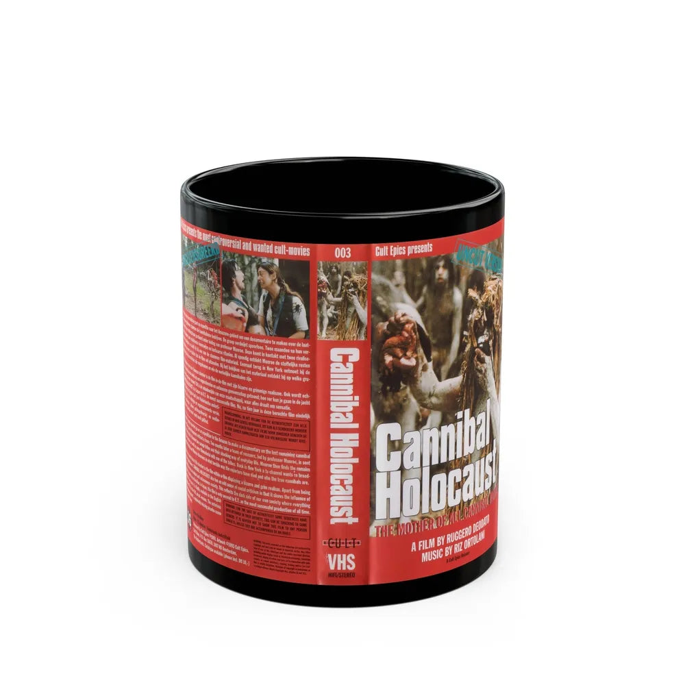 CANNIBAL HOLOCAUST UNCUT VERSION (VHS COVER) - Black Coffee Mug-11oz-Go Mug Yourself