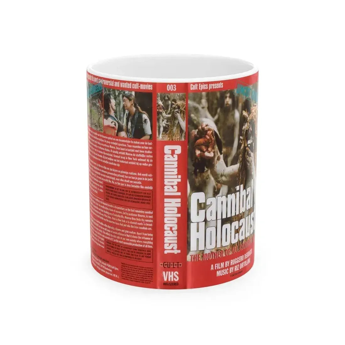 CANNIBAL HOLOCAUST UNCUT VERSION (VHS COVER) - White Coffee Mug 11oz - Go Mug Yourself