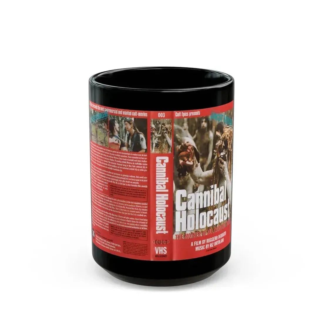 CANNIBAL HOLOCAUST VERSION2 (VHS COVER) - Black Coffee Mug 15oz - Go Mug Yourself