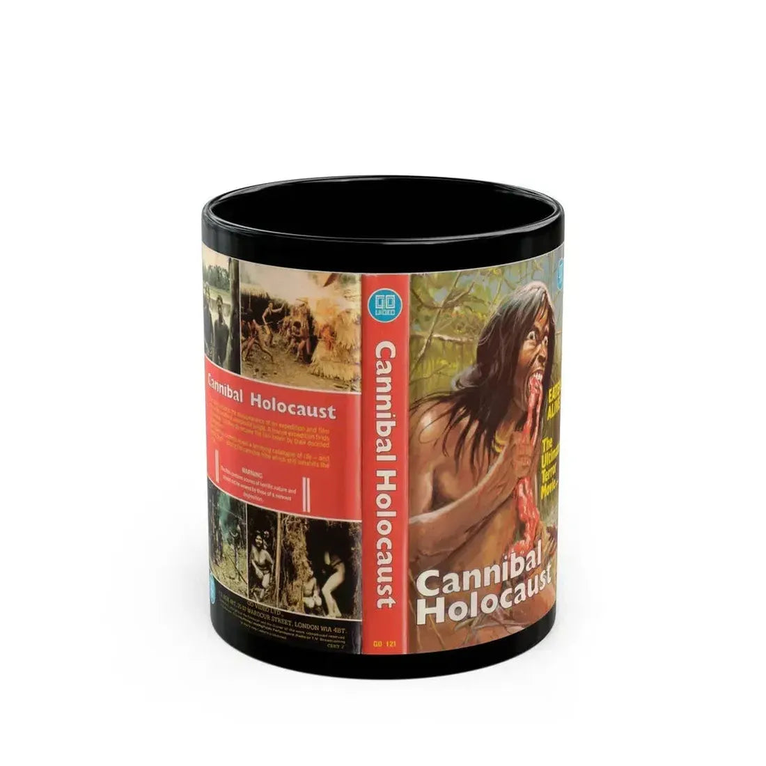 CANNIBAL HOLOCAUST (VHS COVER) - Black Coffee Mug 11oz - Go Mug Yourself