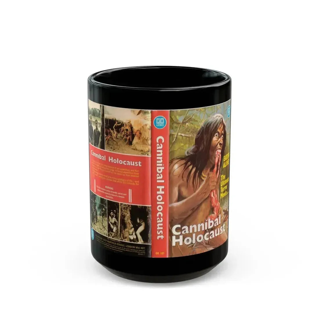 CANNIBAL HOLOCAUST (VHS COVER) - Black Coffee Mug 15oz - Go Mug Yourself