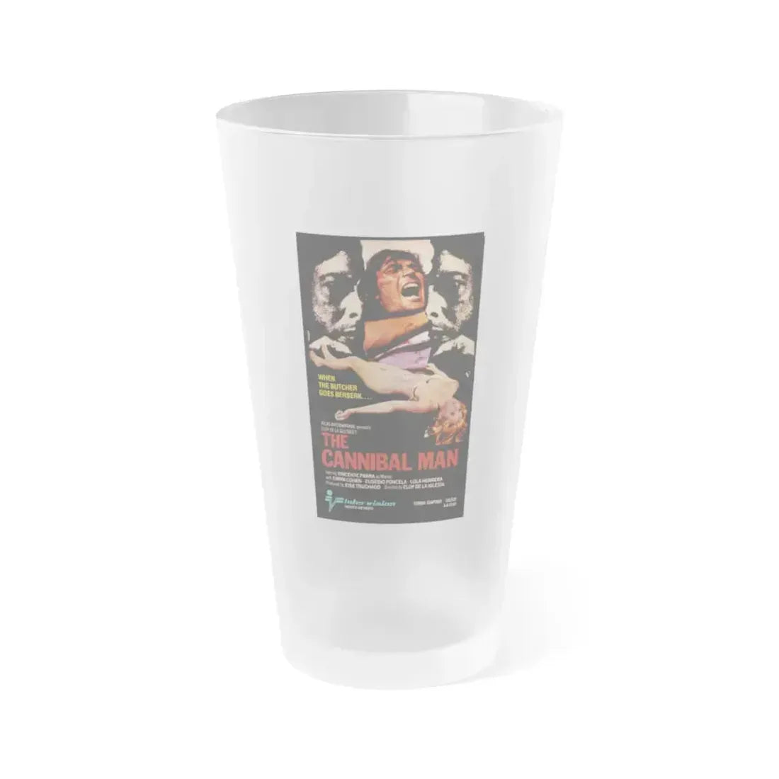 CANNIBAL MAN 1972 Movie Poster - Frosted Pint Glass 16oz 16oz Frosted - Go Mug Yourself