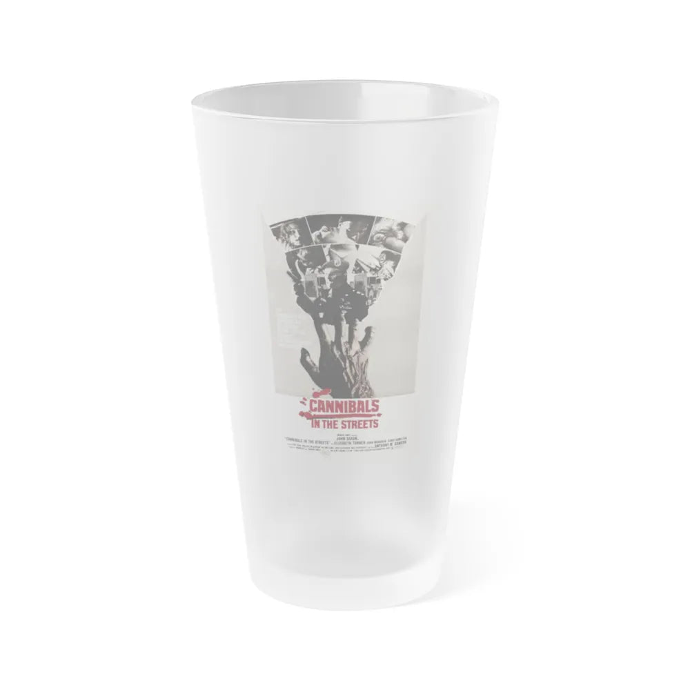 CANNIBALS IN THE STREETS 1980 Movie Poster - Frosted Pint Glass 16oz-16oz-Frosted-Go Mug Yourself