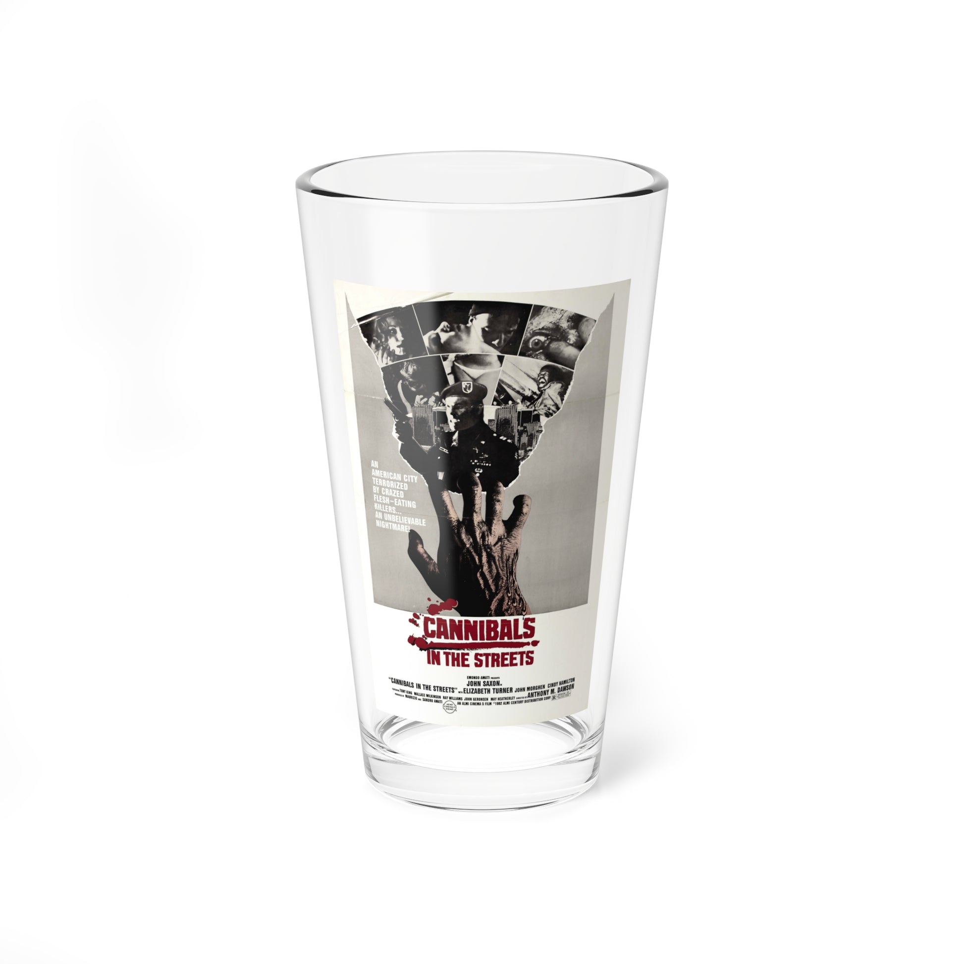 CANNIBALS IN THE STREETS 1980 Movie Poster - Pint Glass 16oz-16oz-Go Mug Yourself