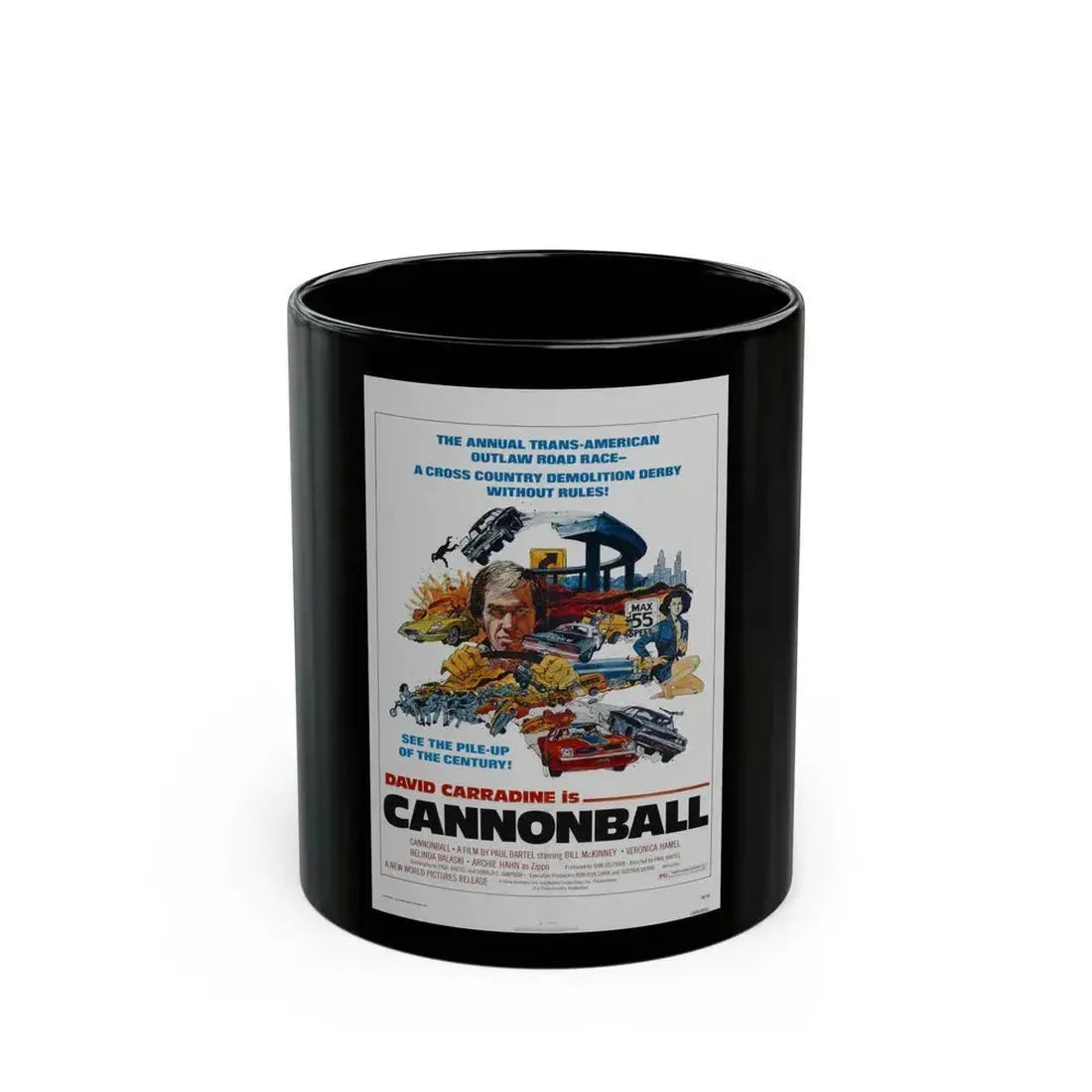 CANNONBALL 1976 Movie Poster - Black Coffee Mug 11oz - Go Mug Yourself