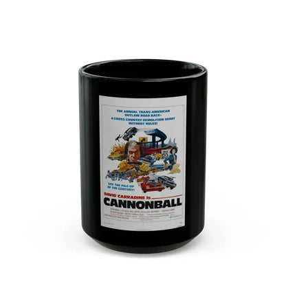 CANNONBALL 1976 Movie Poster - Black Coffee Mug 15oz - Go Mug Yourself