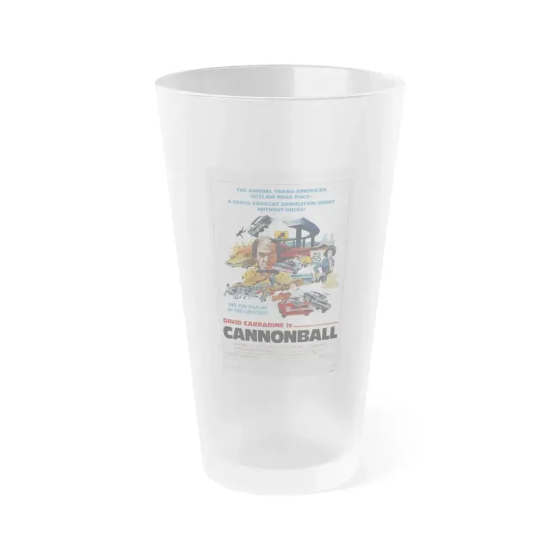 CANNONBALL 1976 Movie Poster - Frosted Pint Glass 16oz 16oz Frosted - Go Mug Yourself
