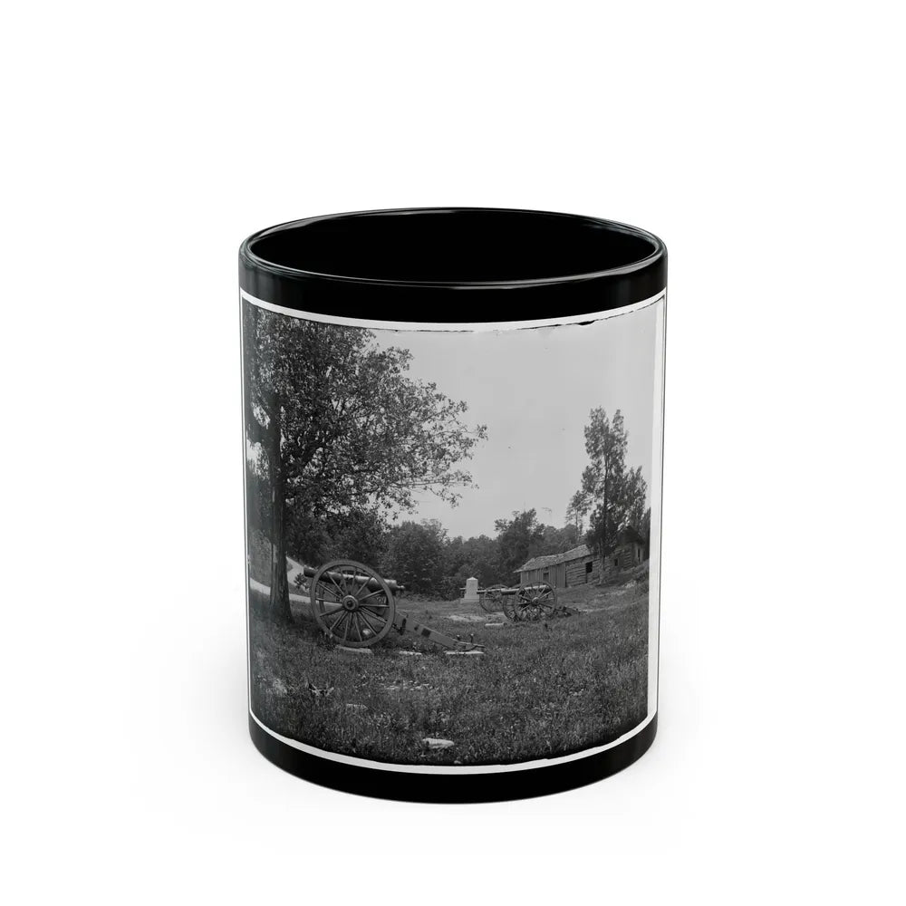 Cannons, Monument, And Cabin At Chickamauga And Chattanooga National Military Park (U.S. Civil War) Black Coffee Mug-11oz-Go Mug Yourself