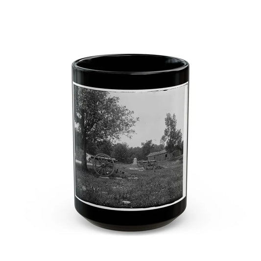 Cannons, Monument, And Cabin At Chickamauga And Chattanooga National Military Park (U.S. Civil War) Black Coffee Mug-15oz-Go Mug Yourself