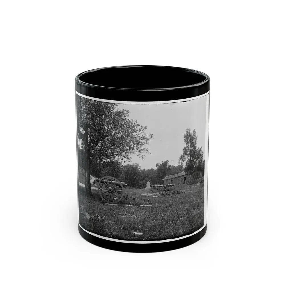 Cannons, Monument, And Cabin At Chickamauga And Chattanooga National Military Park (U.S. Civil War) Black Coffee Mug 11oz - Go Mug Yourself