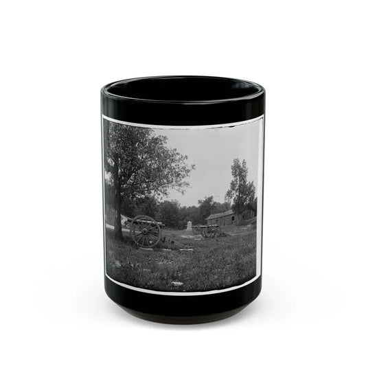 Cannons, Monument, And Cabin At Chickamauga And Chattanooga National Military Park (U.S. Civil War) Black Coffee Mug 15oz - Go Mug Yourself