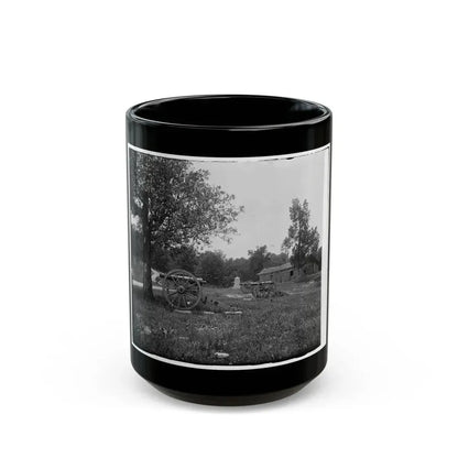 Cannons, Monument, And Cabin At Chickamauga And Chattanooga National Military Park (U.S. Civil War) Black Coffee Mug 15oz - Go Mug Yourself