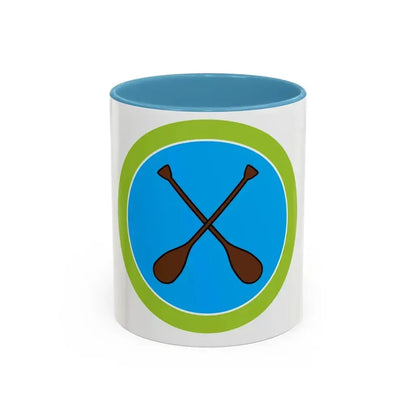 Canoeing (Boy Scout Merit Badge) Accent Coffee Mug 11oz Light Blue - Go Mug Yourself