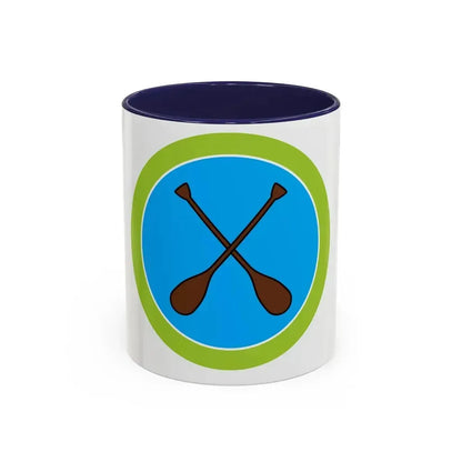 Canoeing (Boy Scout Merit Badge) Accent Coffee Mug 11oz Navy - Go Mug Yourself