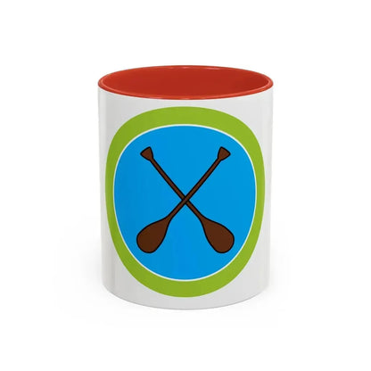 Canoeing (Boy Scout Merit Badge) Accent Coffee Mug 11oz Red - Go Mug Yourself