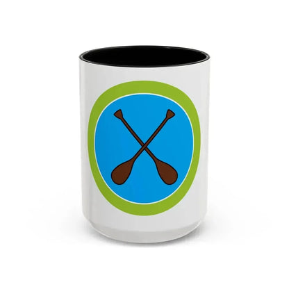 Canoeing (Boy Scout Merit Badge) Accent Coffee Mug 15oz Black - Go Mug Yourself