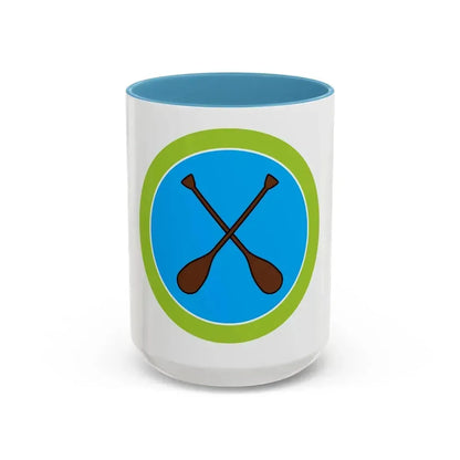 Canoeing (Boy Scout Merit Badge) Accent Coffee Mug 15oz Light Blue - Go Mug Yourself