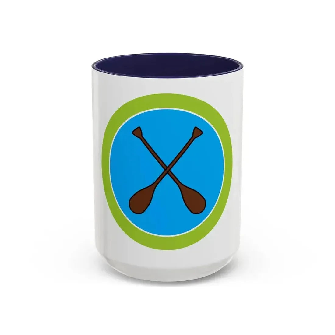 Canoeing (Boy Scout Merit Badge) Accent Coffee Mug 15oz Navy - Go Mug Yourself