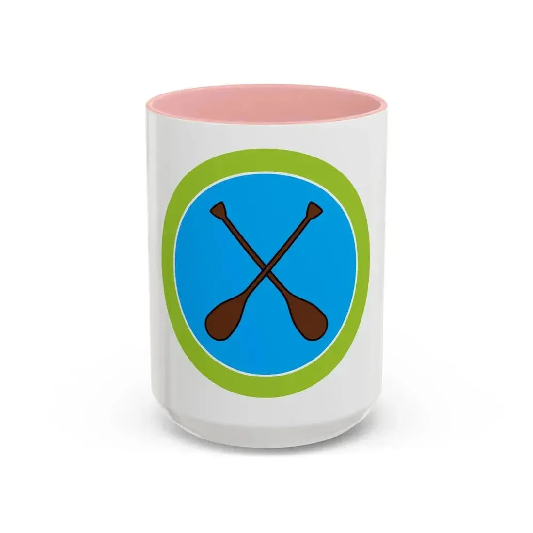 Canoeing (Boy Scout Merit Badge) Accent Coffee Mug 15oz Pink - Go Mug Yourself