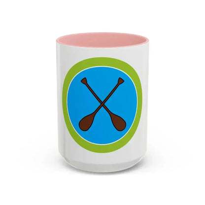 Canoeing (Boy Scout Merit Badge) Accent Coffee Mug 15oz Pink - Go Mug Yourself