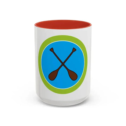 Canoeing (Boy Scout Merit Badge) Accent Coffee Mug 15oz Red - Go Mug Yourself