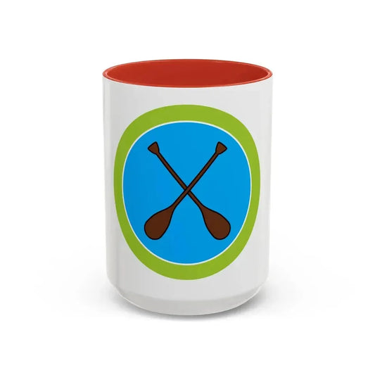 Canoeing (Boy Scout Merit Badge) Accent Coffee Mug 15oz Red - Go Mug Yourself
