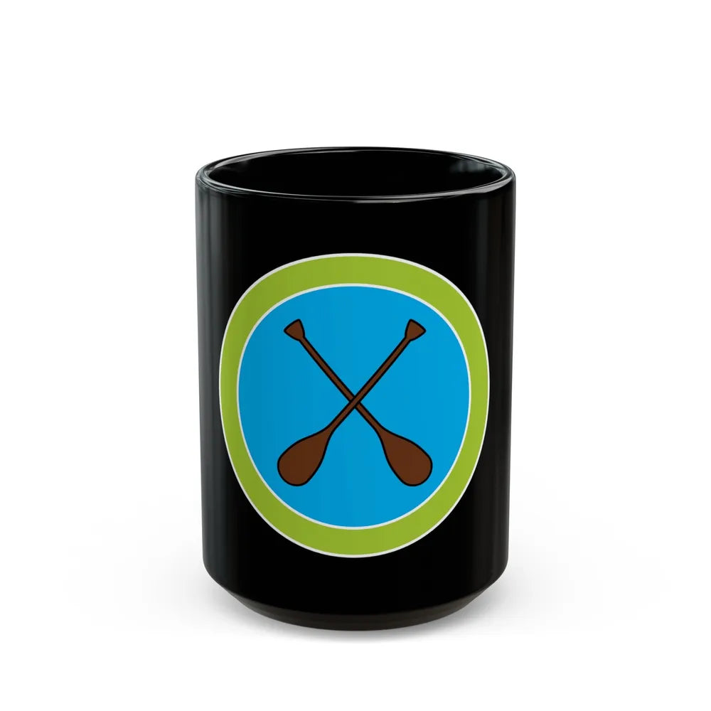 Canoeing (Boy Scout Merit Badge) Black Coffee Mug-15oz-Go Mug Yourself