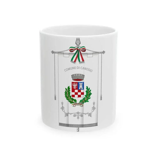 Canosio-Gonfalone (Italy) White Coffee Mug 11oz - Go Mug Yourself