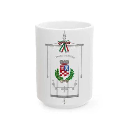 Canosio-Gonfalone (Italy) White Coffee Mug 15oz - Go Mug Yourself