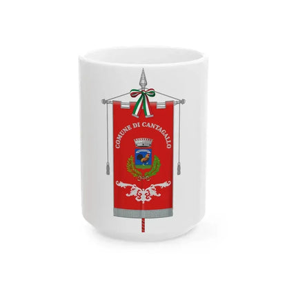 Cantagallo-Gonfalone (Italy) White Coffee Mug 15oz - Go Mug Yourself