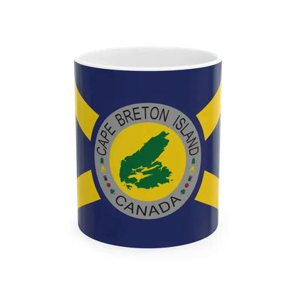 Cape Breton Island Flag Original Blue Flag (Canada) White Coffee Mug 11oz - Go Mug Yourself