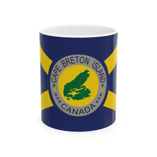 Cape Breton Island Flag Original Blue Flag (Canada) White Coffee Mug 11oz - Go Mug Yourself