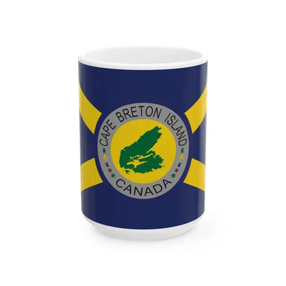 Cape Breton Island Flag Original Blue Flag (Canada) White Coffee Mug 15oz - Go Mug Yourself