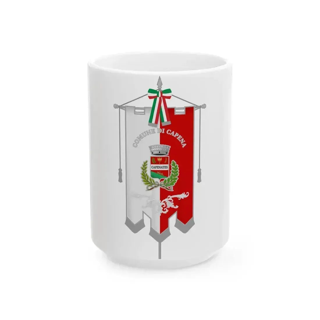 Capena-Gonfalone (Italy) White Coffee Mug 15oz - Go Mug Yourself