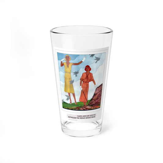 Capes And Cap Sleeves ..., McCall's magazine, April 1930 (Magazine Illustration) Pint Glass 16oz 16oz - Go Mug Yourself
