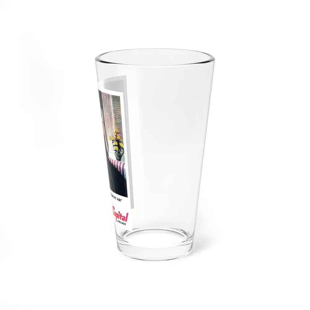 Capital Airlines ad,  We'll Be There ... He Came By Air (Magazine Illustration) Pint Glass 16oz - Go Mug Yourself