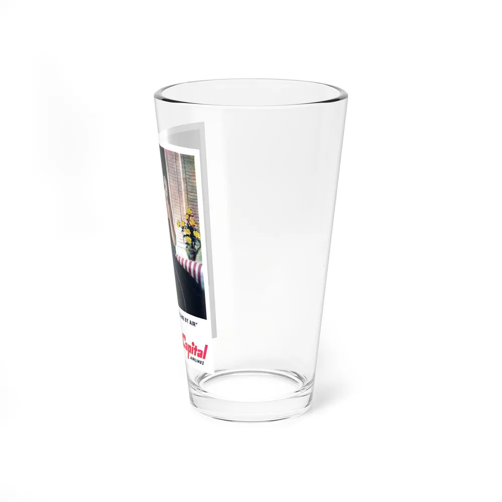 Capital Airlines ad, We'll Be There ... He Came By Air (Magazine Illustration) Pint Glass 16oz-Go Mug Yourself