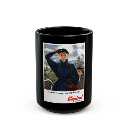 Capital Airlines advertisement - Black Coffee Mug 15oz - Go Mug Yourself