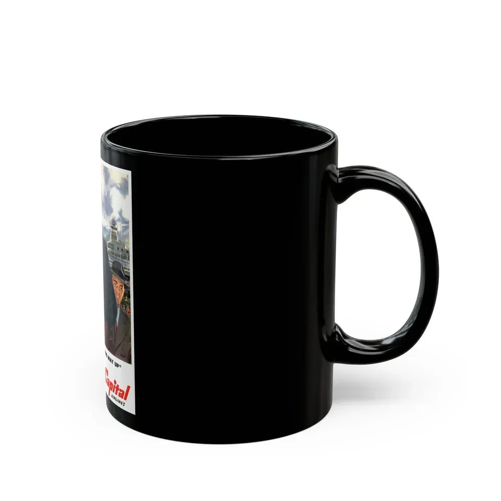 Capital Airlines advertisement - Black Coffee Mug - Go Mug Yourself