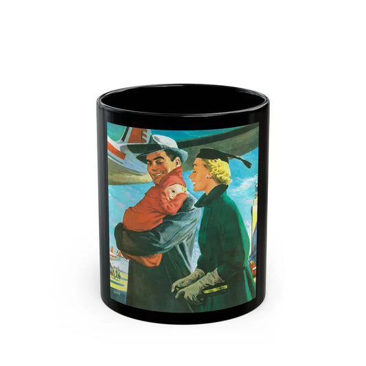 Capital Airlines advertisement, Collier's, March 15, 1952 - Black Coffee Mug 11oz - Go Mug Yourself