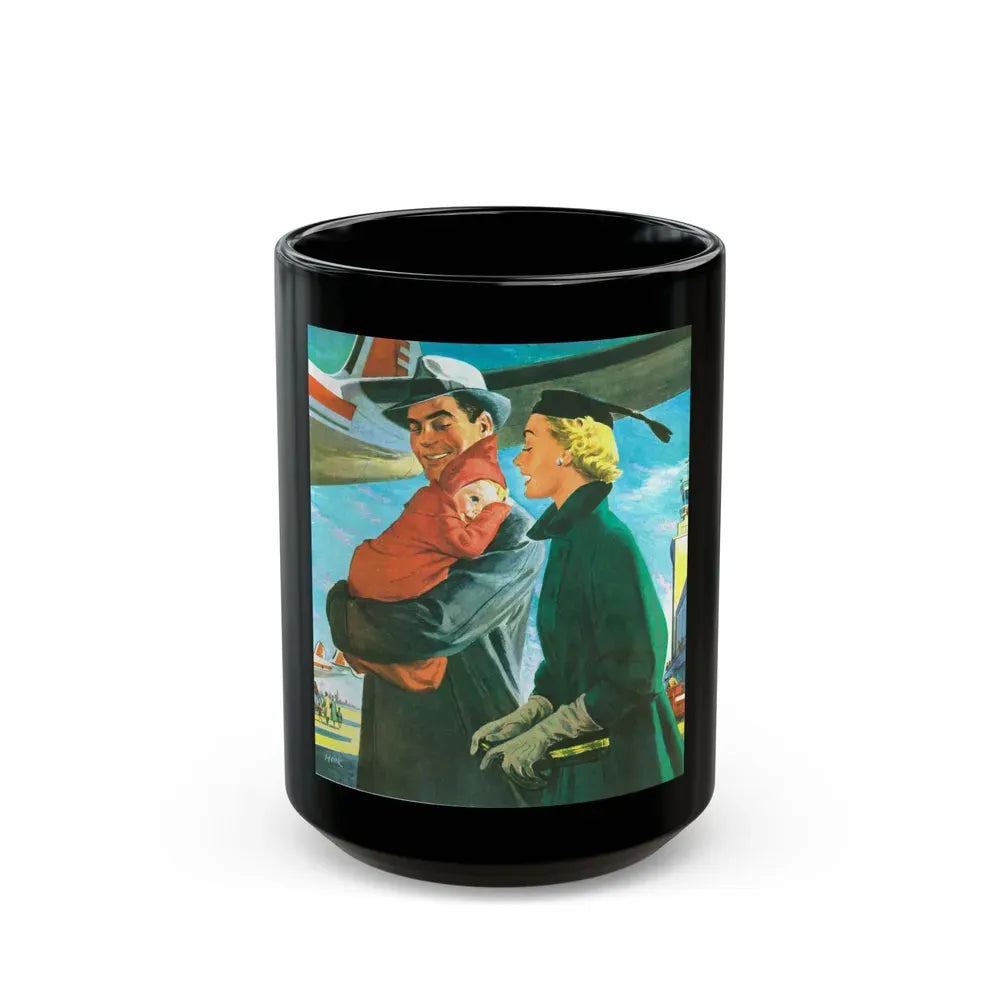 Capital Airlines advertisement, Collier's, March 15, 1952 - Black Coffee Mug 15oz - Go Mug Yourself