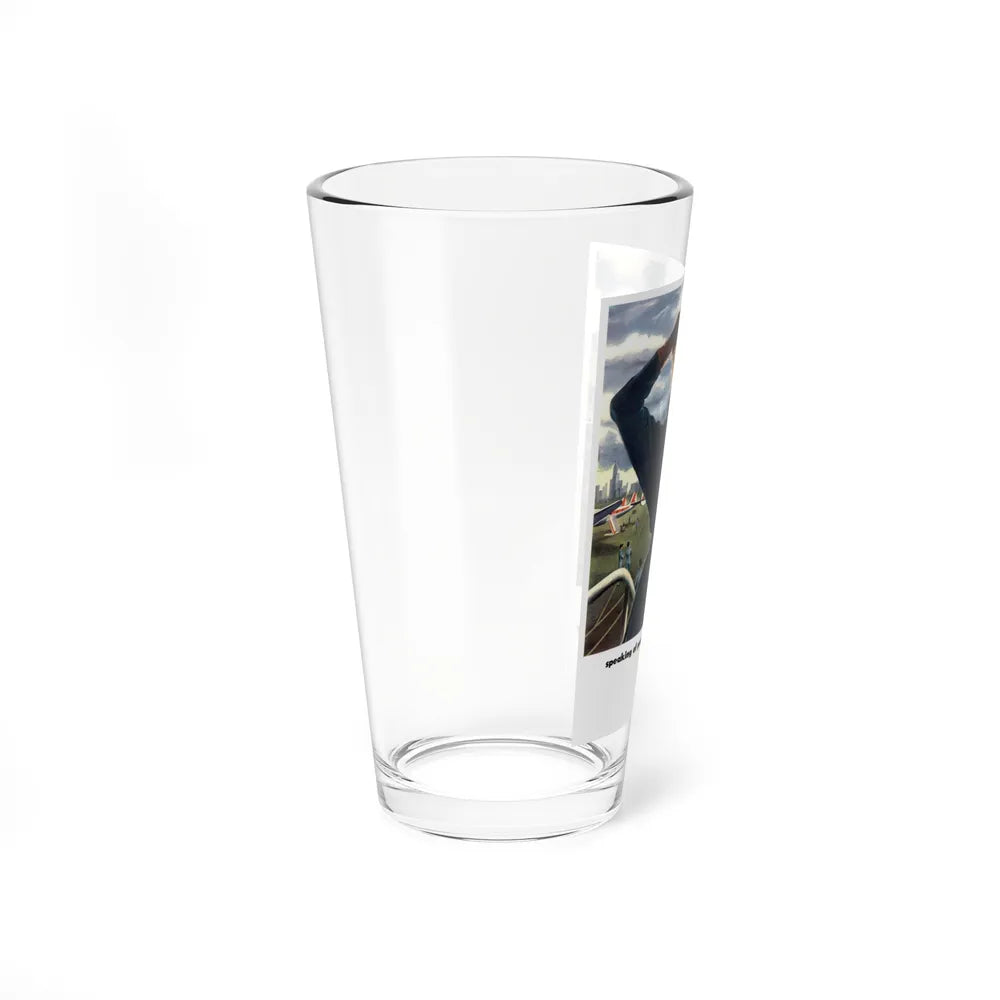 Capital Airlines advertisement (Magazine Illustration) Pint Glass 16oz-Go Mug Yourself